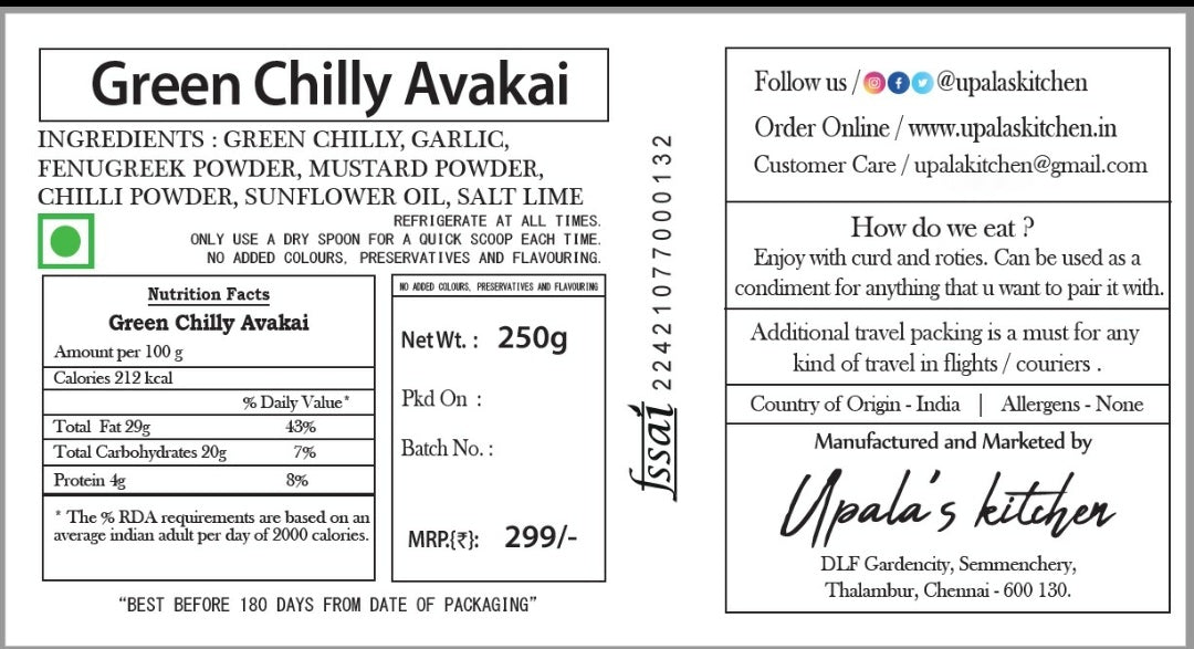 Green Chilly Avakai