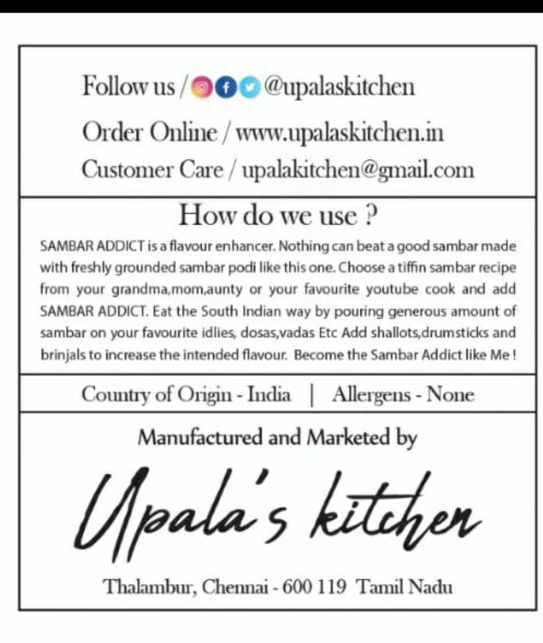 Pre-Order - The Sambar Addict