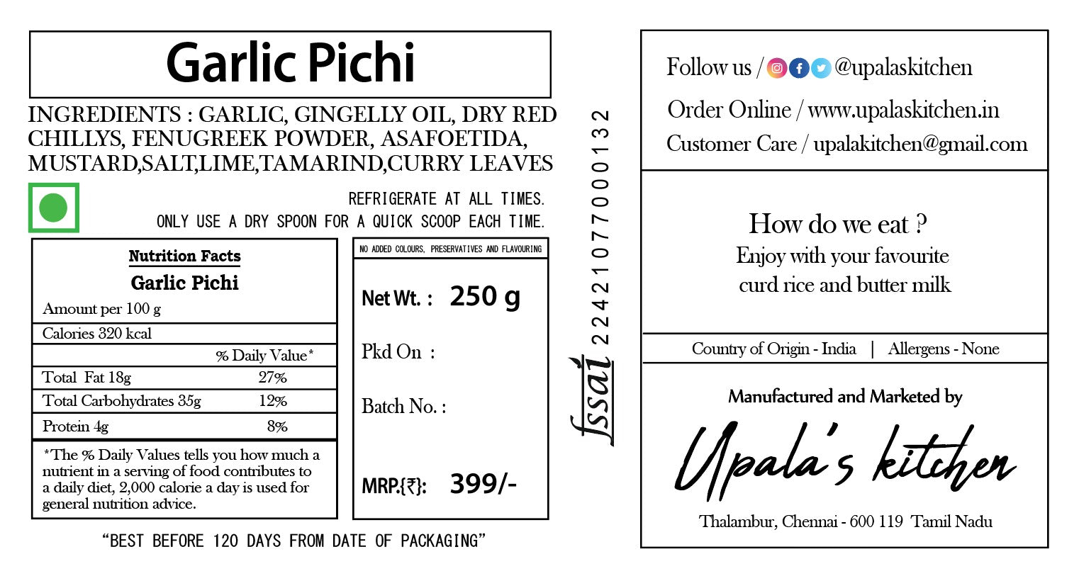 Garlic Picchi - Mad Over Garlic - Upala's Kitchen