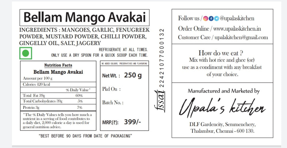 Bellam Mango Avakai - Upala's Kitchen