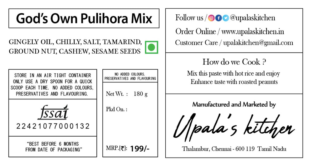 God's Own Pulihora Mix (Temple Style) - Upala's Kitchen